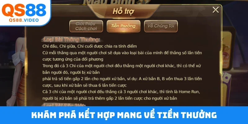 Khám phá kết hợp mang về tiền thưởng